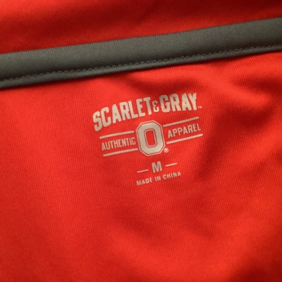 Ohio State Buckeyes Scarlet & Gray 1/4 zip pullover shirt jacket men’s medium - Picture 7 of 10